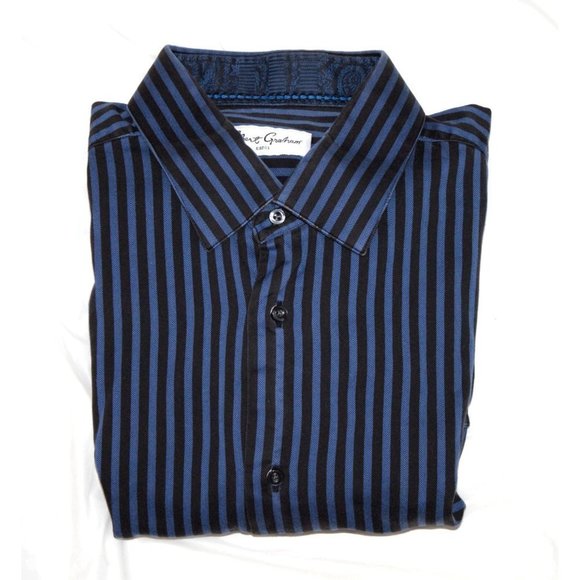 Robert Graham Mens Long Sleeve Button Front Shirt Size 43-17 - Picture 7 of 8